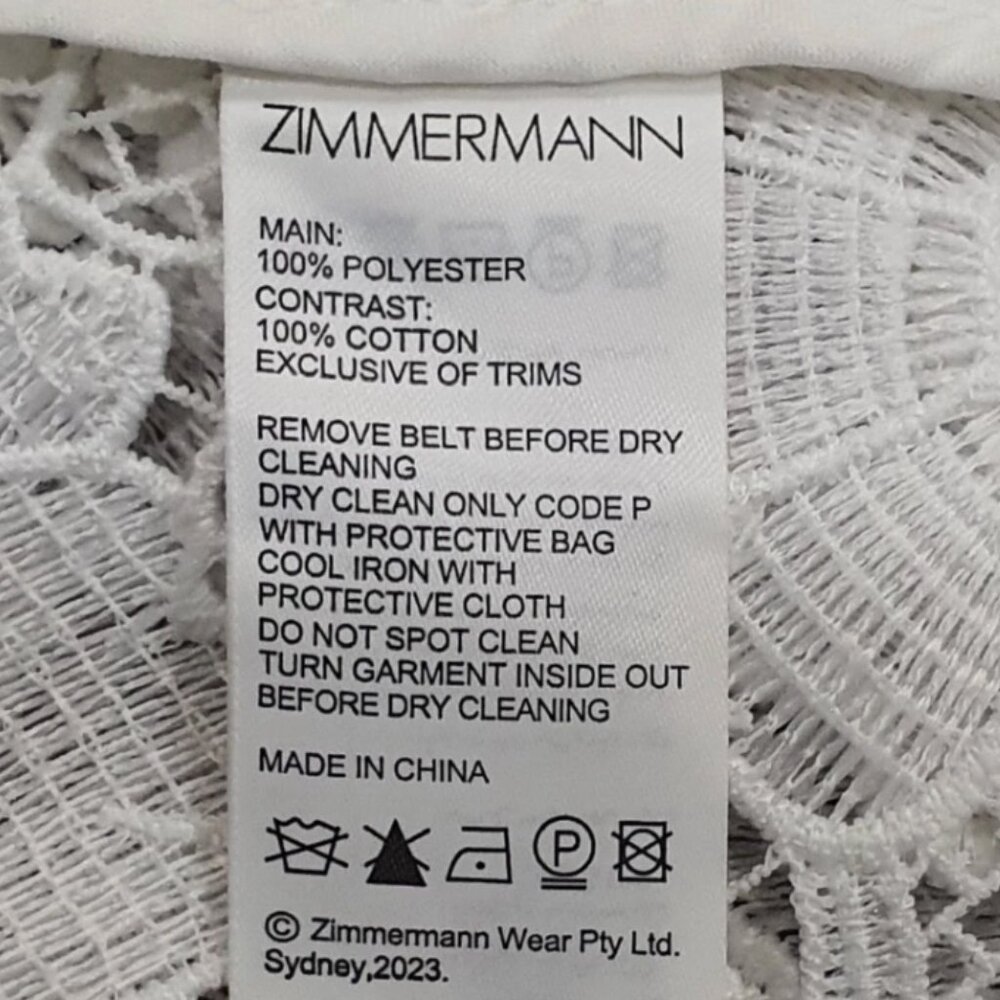 Zimmermann Halliday White Lace Dress - SIZE 2 (6-8) - Picture 6 of 7